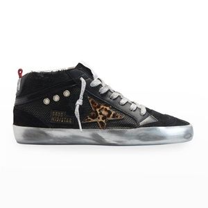 Golden Goose
Mid Star Mixed Leather Leopard-Print Sneakers